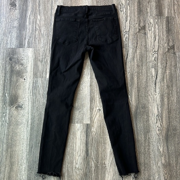 Frame Jeans Black Le Skinny de Jeanne Jeans Distressed Size 28 Noir Rips - Picture 9 of 10